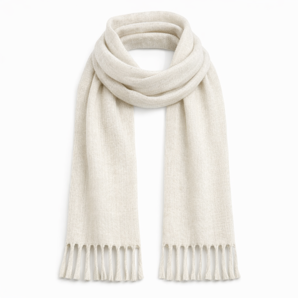 HS Wintersjaal - In 7+ Kleuren - Effen - Wollen look - Off White