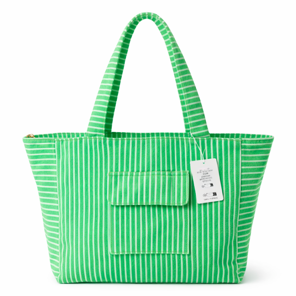 HS Tas - In 5 Kleuren - Big Shopper Badstof - Groen