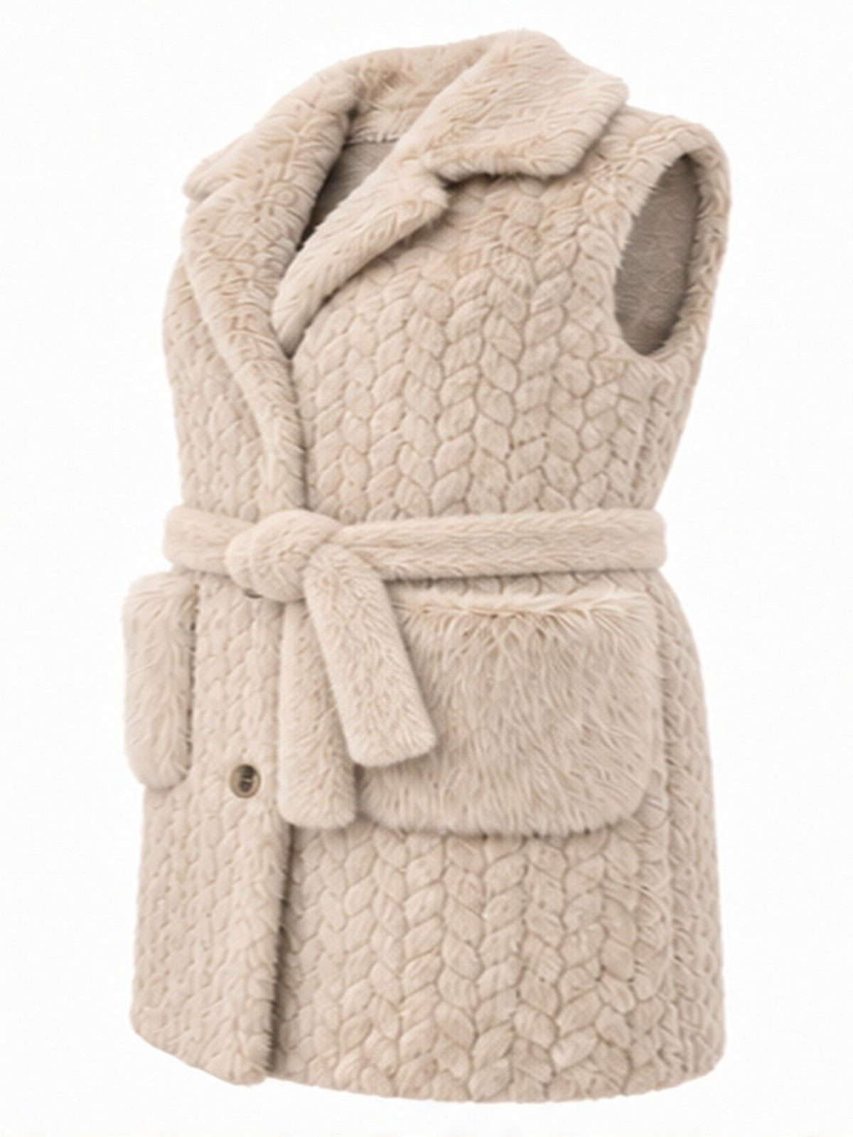 Lang faux fur gilet