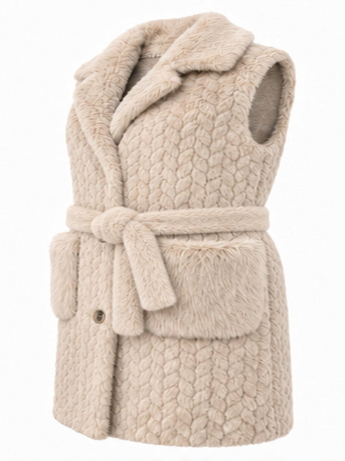 Lang faux fur gilet