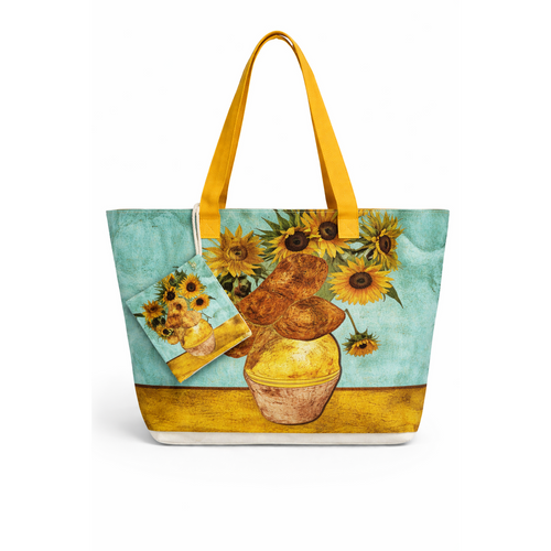 HS Tas - In 5+ varianten - Schilderij Design incl. mini-tas - Sunflowers