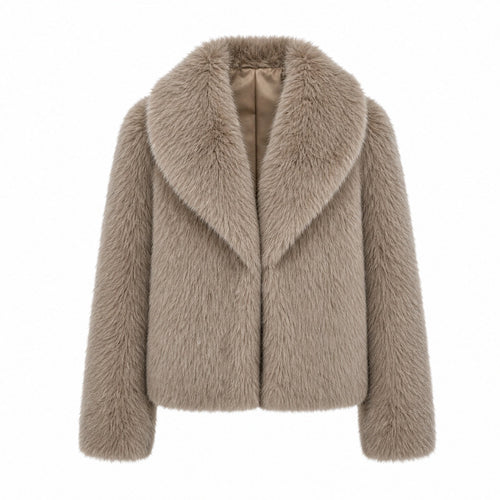 Korte Faux Fur Jas - Lange Mouwen - One Size