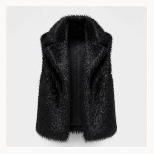 Shaggy Faux Fur Bodywarmer - One Size