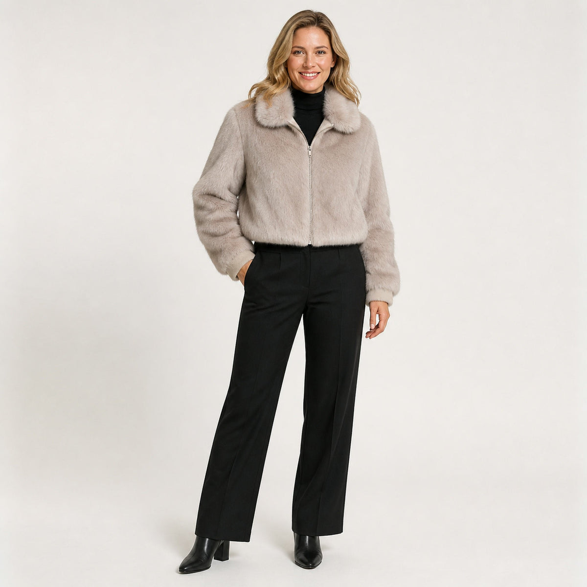 Faux Fur Bomberjas met Elastische Band - One Size