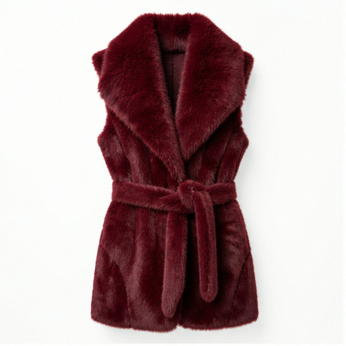 Faux Fur Gilet met Ceintuur - One Size