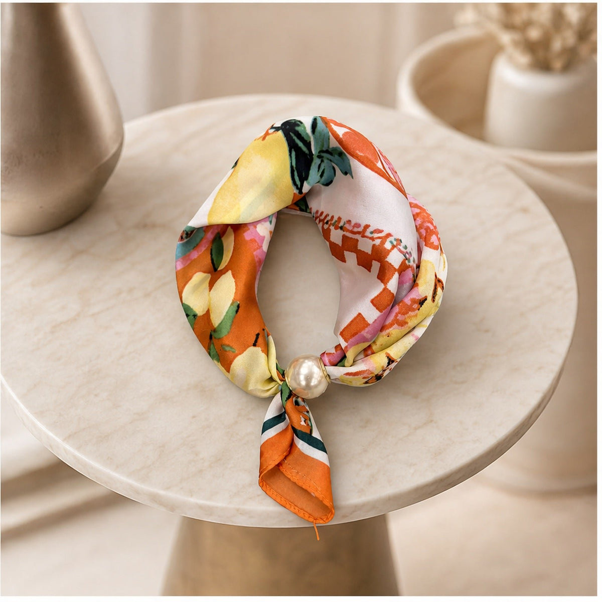 Parelsjaal met Bloemenprint
