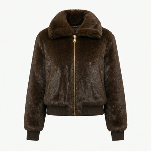 Faux Fur Bomberjas met Elastische Band - One Size