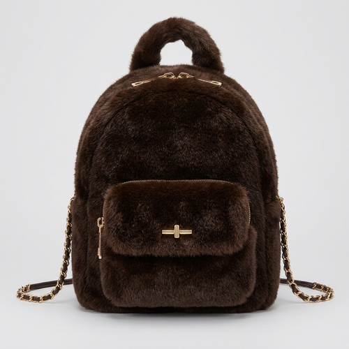 Mini Faux Fur Rugzak - ca. 22 cm