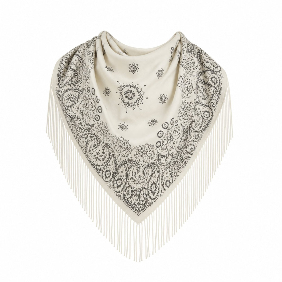 Vierkante Paisley Sjaal met Franjes - 105x105 cm