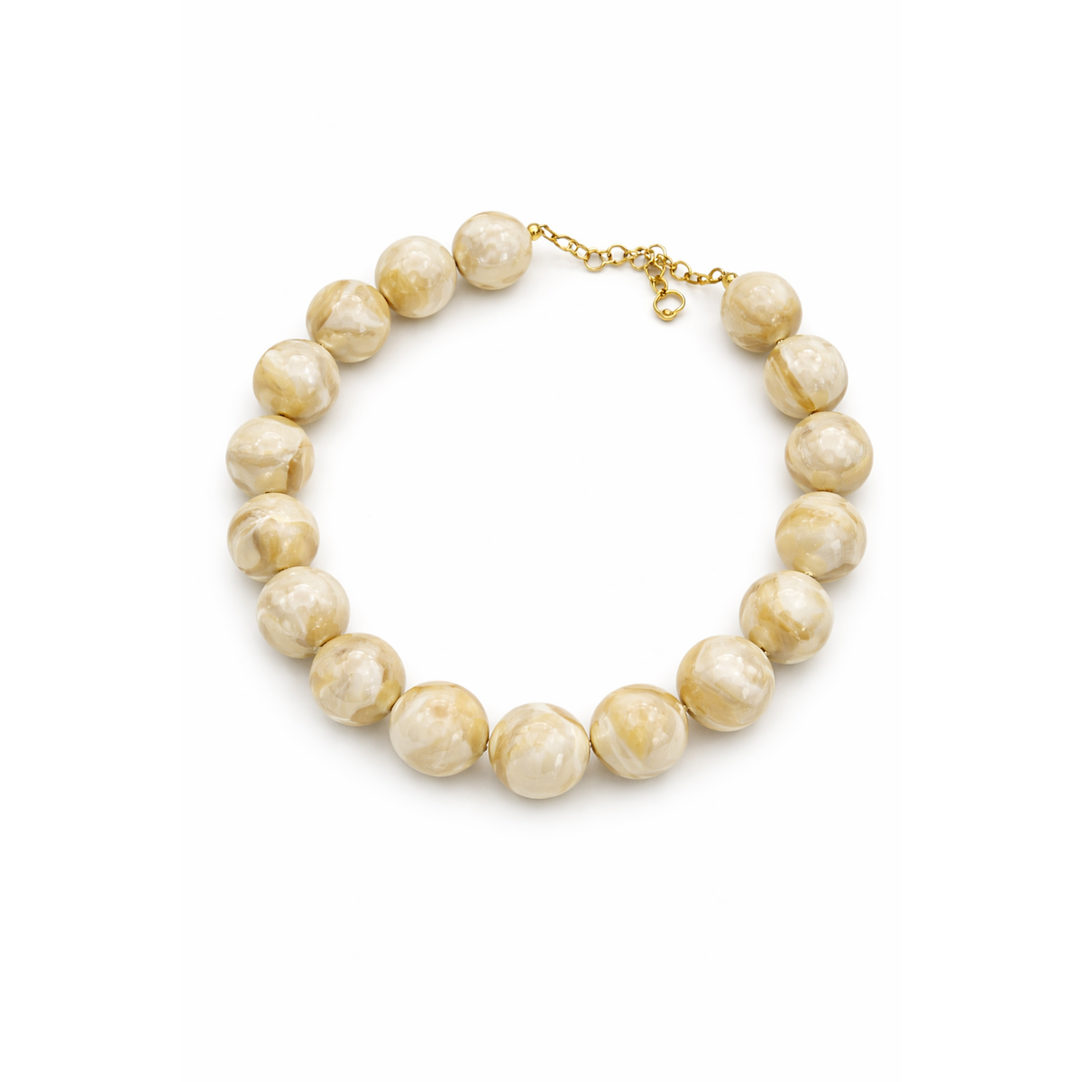 HS Ketting - In 7+ Kleuren - Grote Kralen - Creme