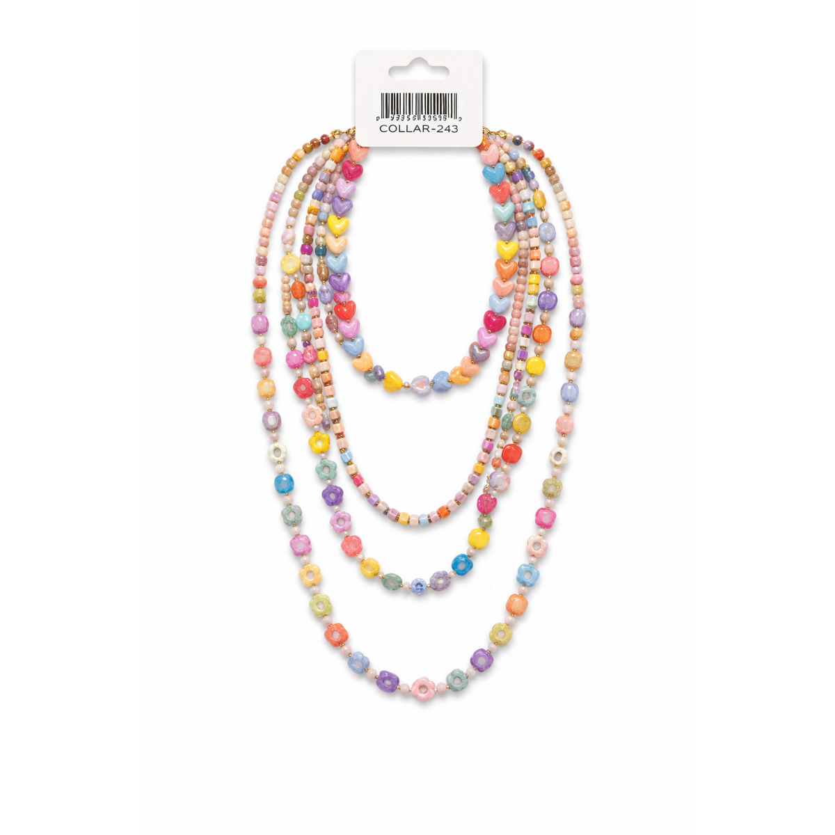 HS Dubbele Ketting - In 4+ Kleuren- 2x Gelaagd - Rainbow