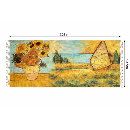 HS Schilderij Sjaal - In 5+ Designs - Dikkere stof - 202x72 cm - Korenveld