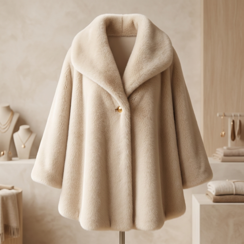 Faux Fur Poncho – Model 41090