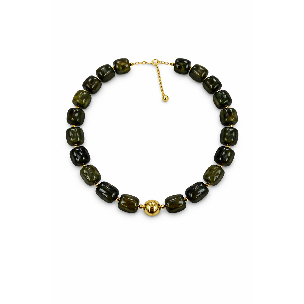 HS Ketting - In 10+ Kleuren - Met Gouden Touch - Zwart