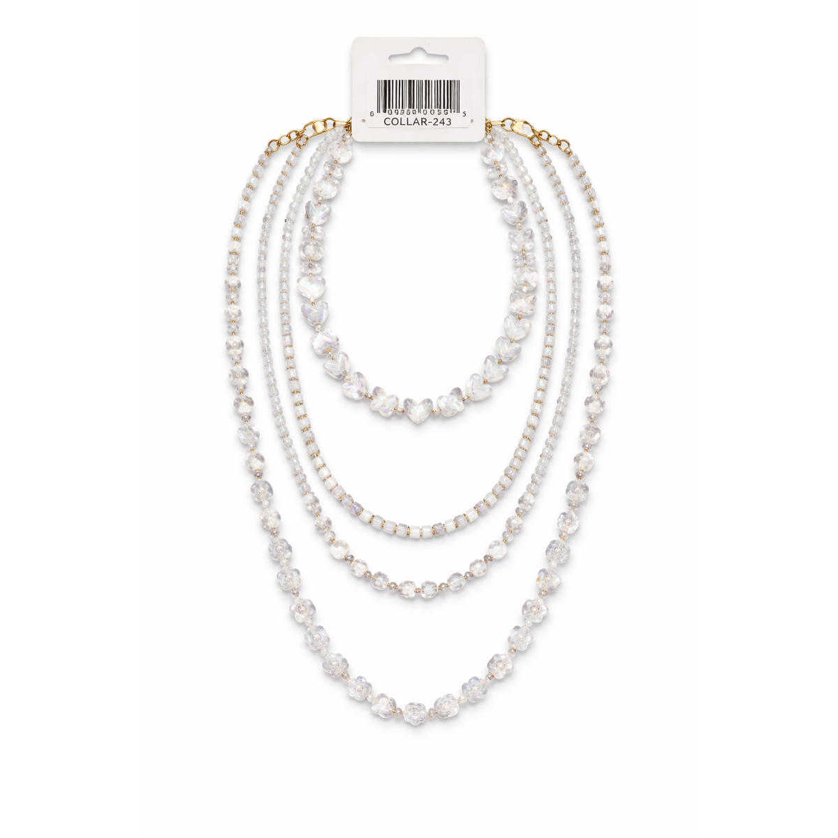 HS Dubbele Ketting - In 4+ Kleuren- 2x Gelaagd - Wit