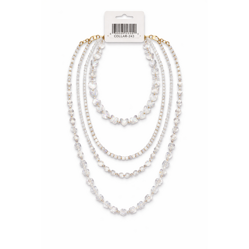 HS Dubbele Ketting - In 4+ Kleuren- 2x Gelaagd - Wit