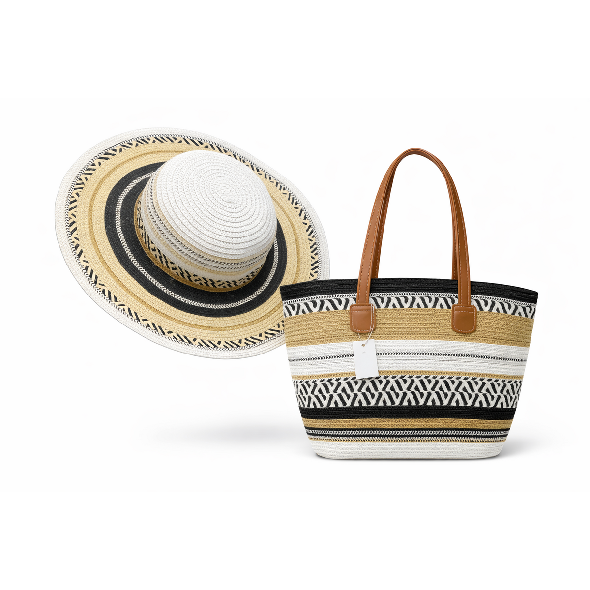 HS Strandsetje - Hoed + Tas - praktisch voor dagelijks gebruik - 5 kleuren - originele variantfoto