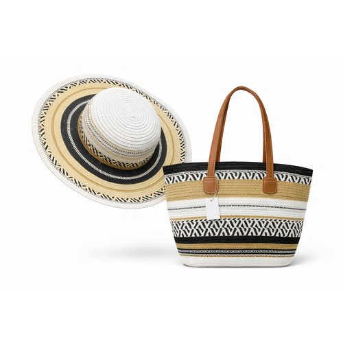HS Strandsetje - Hoed + Tas - praktisch voor dagelijks gebruik - 5 kleuren - originele variantfoto