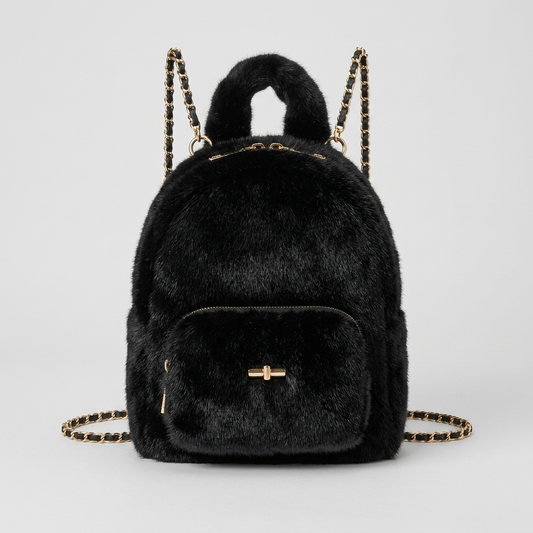 Mini Faux Fur Rugzak - ca. 22 cm