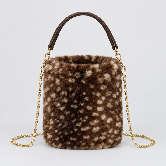 Faux Fur Spotted Crossbody Tas