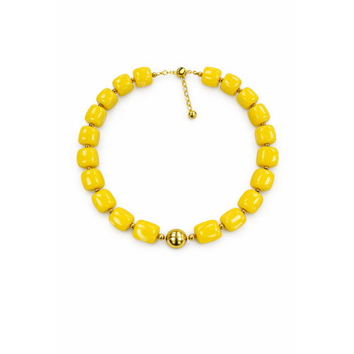 HS Ketting - In 10+ Kleuren - Met Gouden Touch - Geel