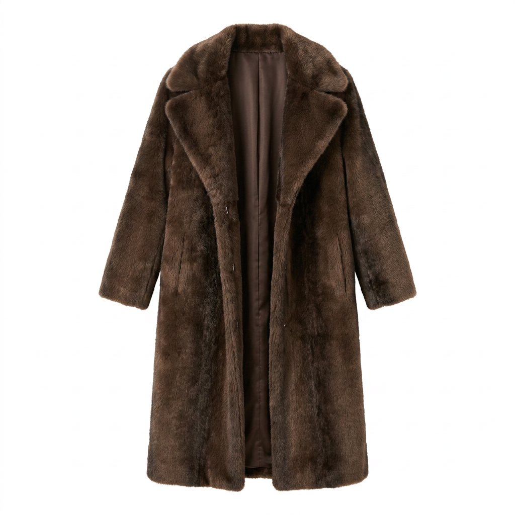 Faux Fur Jas - Bruin