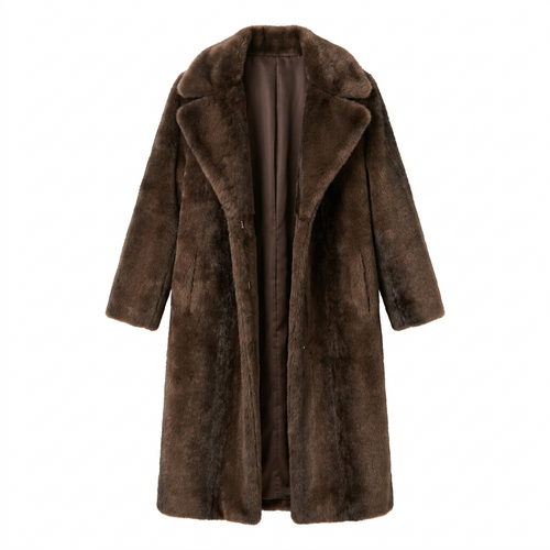 Faux Fur Jas - Bruin