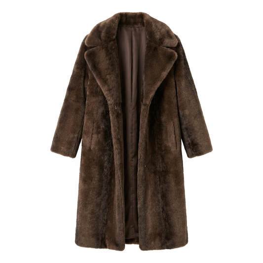 Faux Fur Jas - Bruin