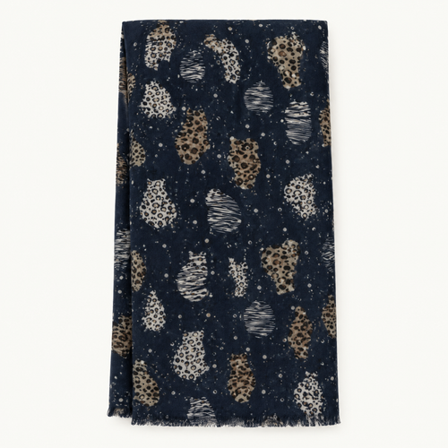 Sjaal met Kattenprint en Goudfolie - 70x180 cm