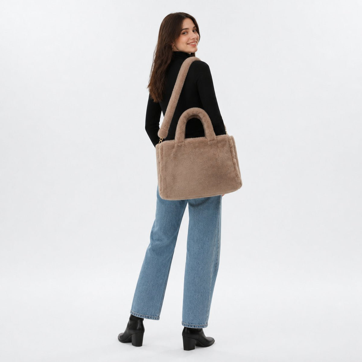 Faux Fur Hand- en Schoudertas