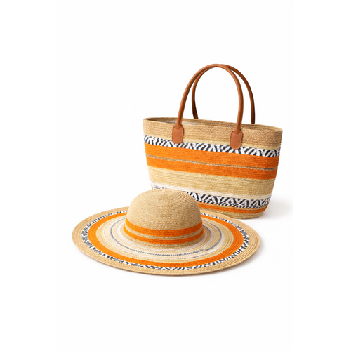 HS Strandsetje - Hoed + Tas - praktisch voor dagelijks gebruik - 5 kleuren - originele variantfoto