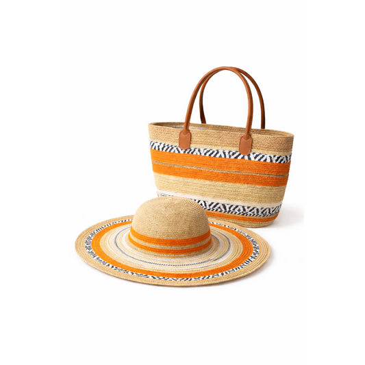 HS Strandsetje - Hoed + Tas - praktisch voor dagelijks gebruik - 5 kleuren - originele variantfoto