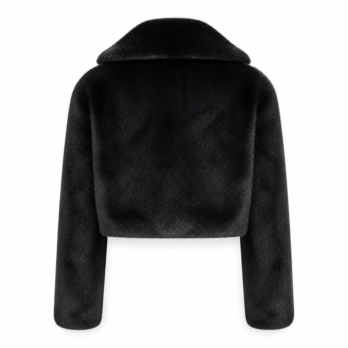 Faux Fur Jas Kort - One Size - Zwart & Beige
