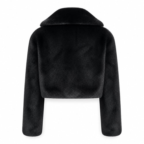 Faux Fur Jas Kort - One Size - Zwart & Beige