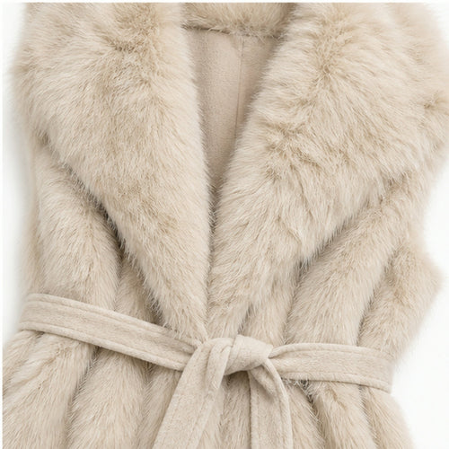 Faux Fur Gilet met Ceintuur - One Size
