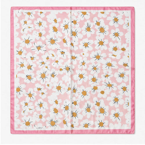 Vierkante Sjaal 70x70 Satijnlook – Madeliefjes