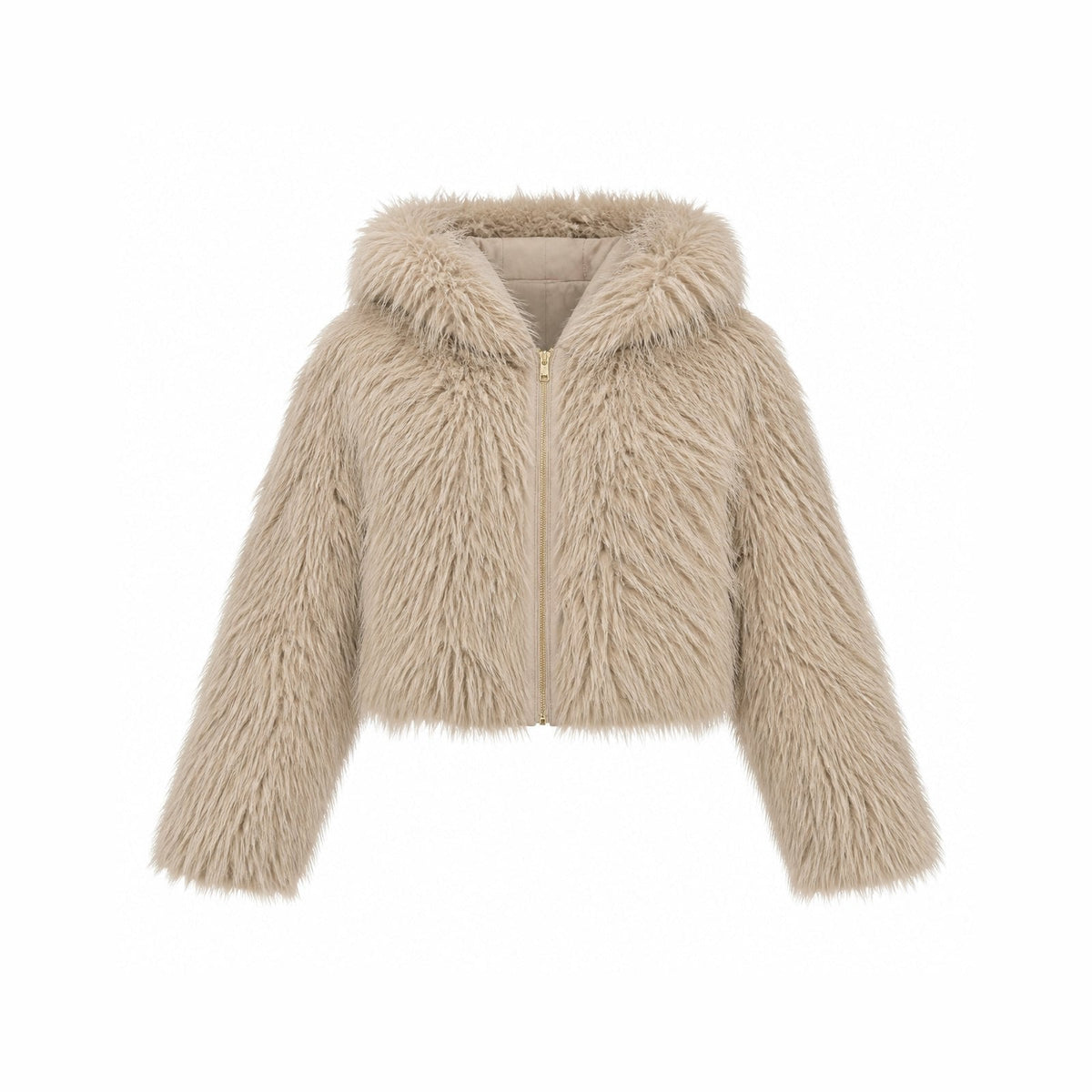 Shaggy Faux Fur Jas met Capuchon - One Size