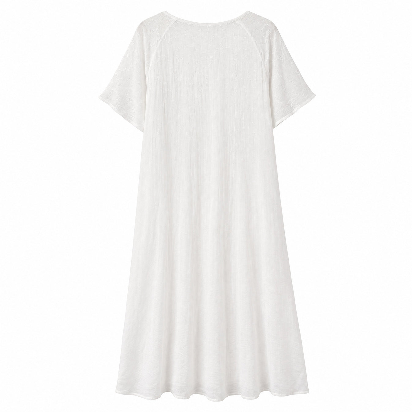 HS Jurk Handmade in India Paars roze borduur - effen witte achterzijde