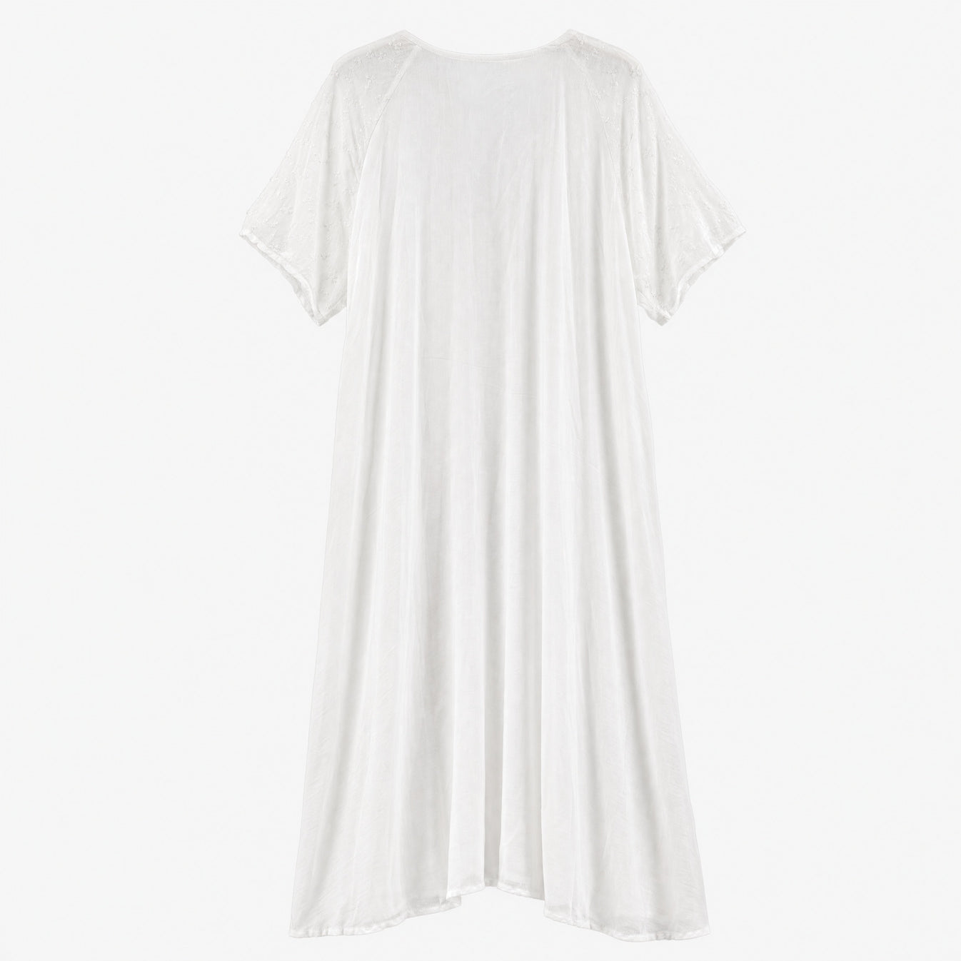HS Jurk Handmade in India Rood groen borduur - effen witte achterzijde