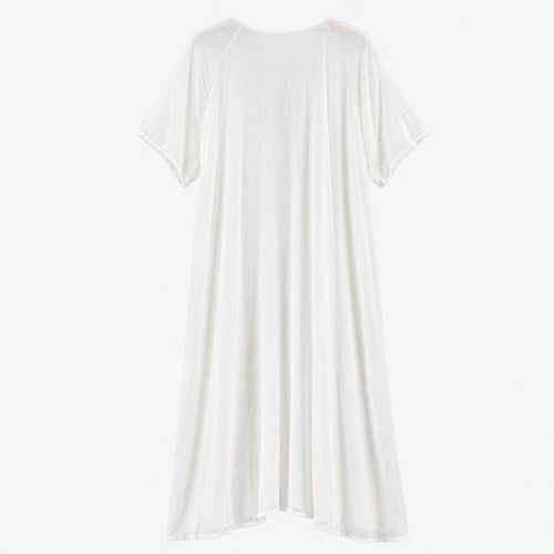 HS Jurk Handmade in India Rood groen borduur - effen witte achterzijde