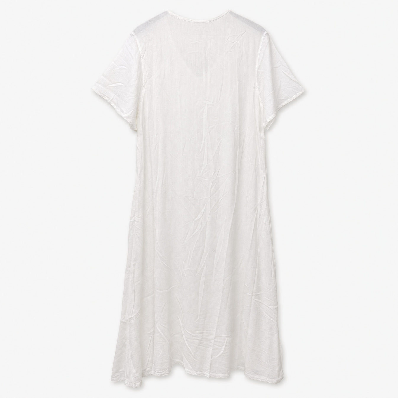 HS Jurk Handmade in India Wit ton-sur-ton - effen witte achterzijde