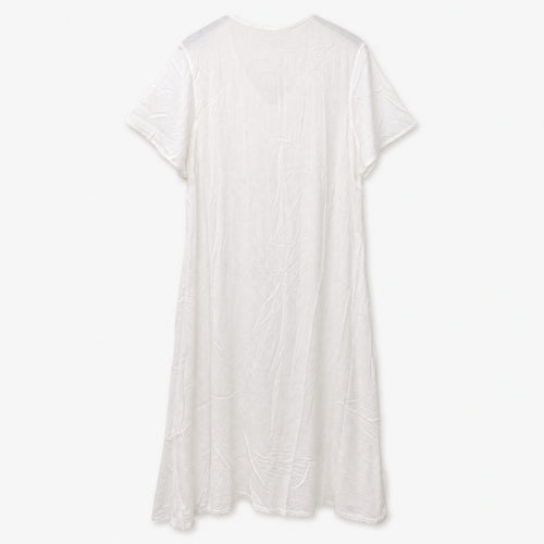 HS Jurk Handmade in India Wit ton-sur-ton - effen witte achterzijde