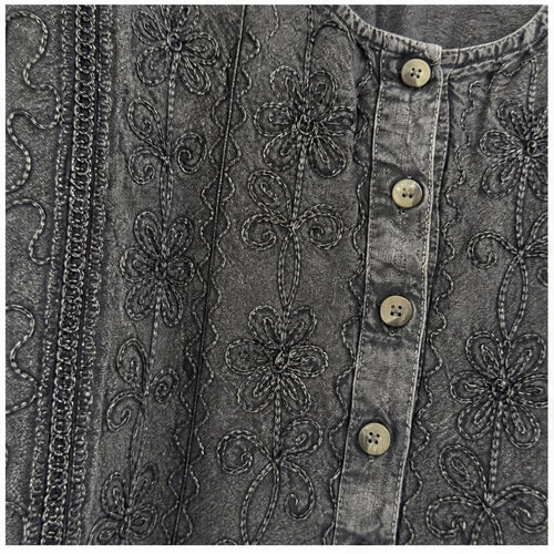 HS Top Handmade in India Antracietgrijs - detail