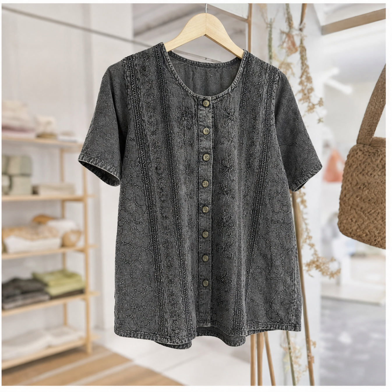 HS Top Handmade in India Antracietgrijs - sfeerbeeld