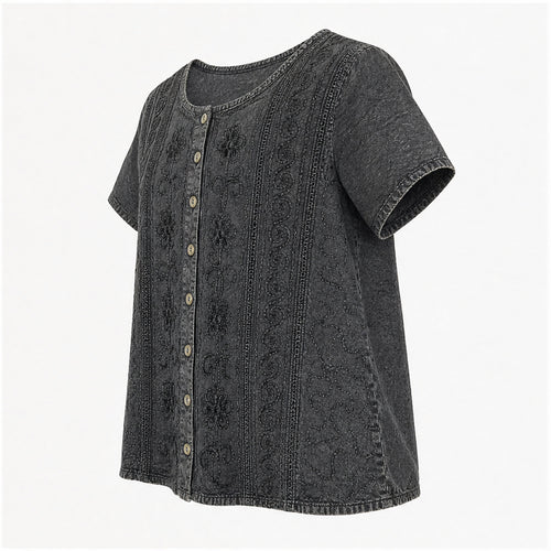 HS Top Handmade in India Donker antraciet - zijaanzicht