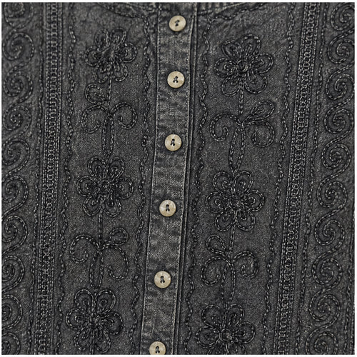 HS Top Handmade in India Donker antraciet - detail