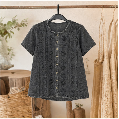 HS Top Handmade in India Donker antraciet - sfeerbeeld