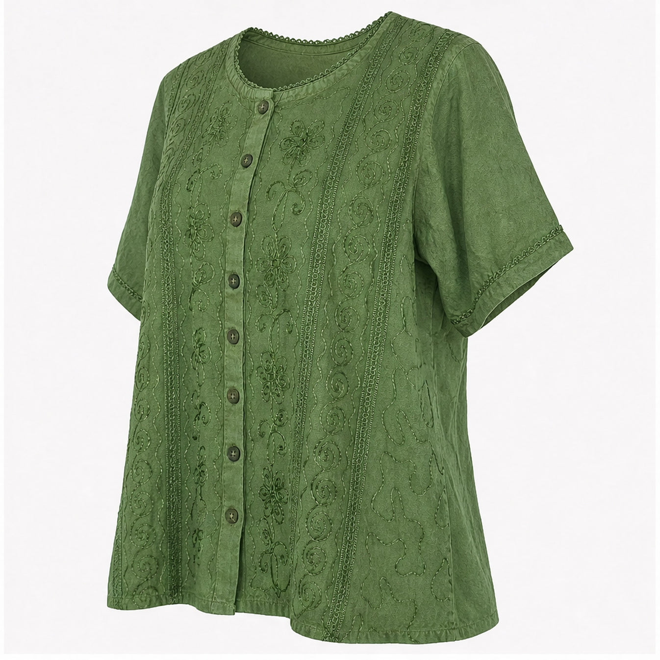 HS Top Handmade in India Groen - zijaanzicht