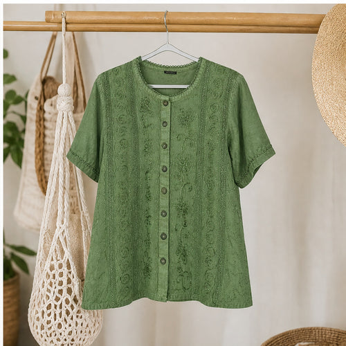 HS Top Handmade in India Groen - sfeerbeeld