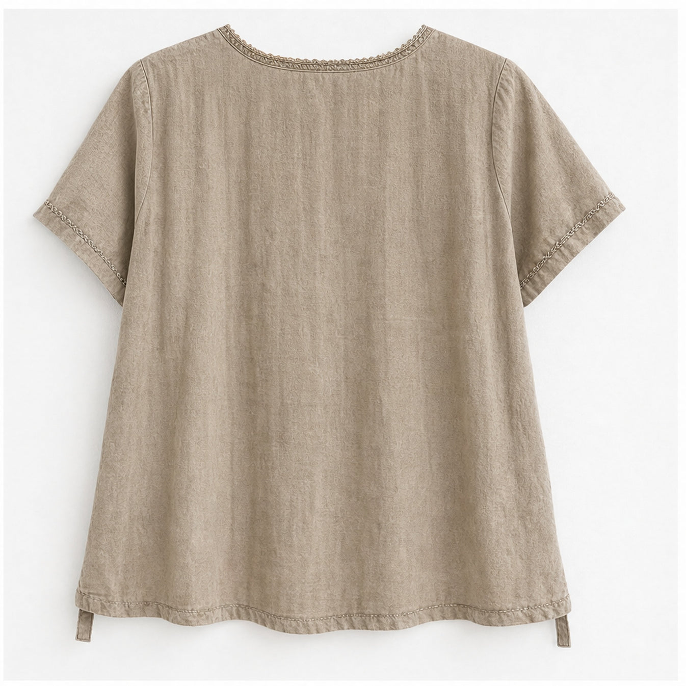 HS Top Handmade in India Taupe - achteraanzicht